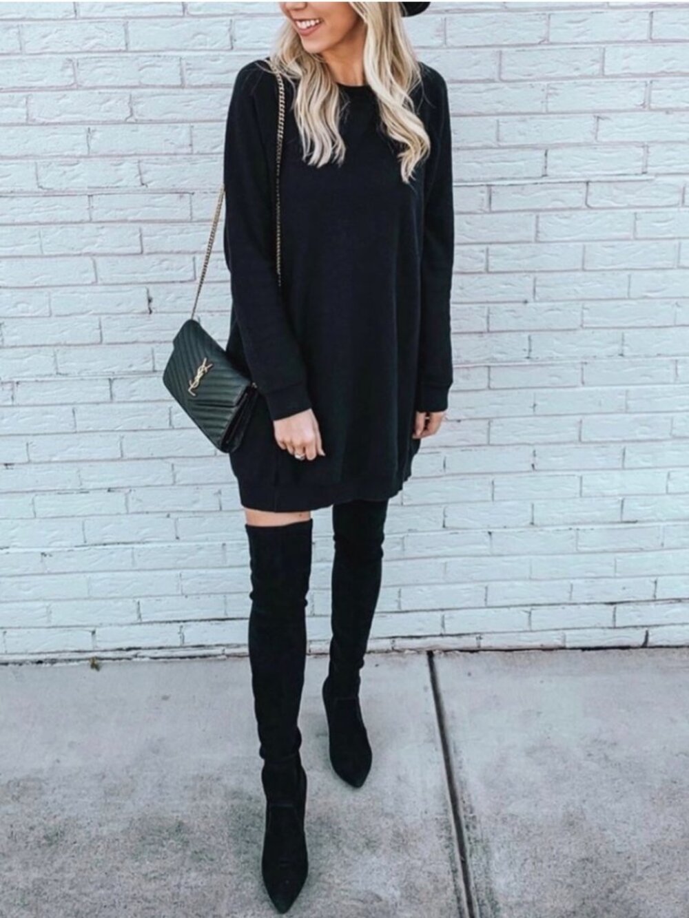 Goodnight Macaroon Ellis Black Classic Suede Over the Knee Boots Sz 10